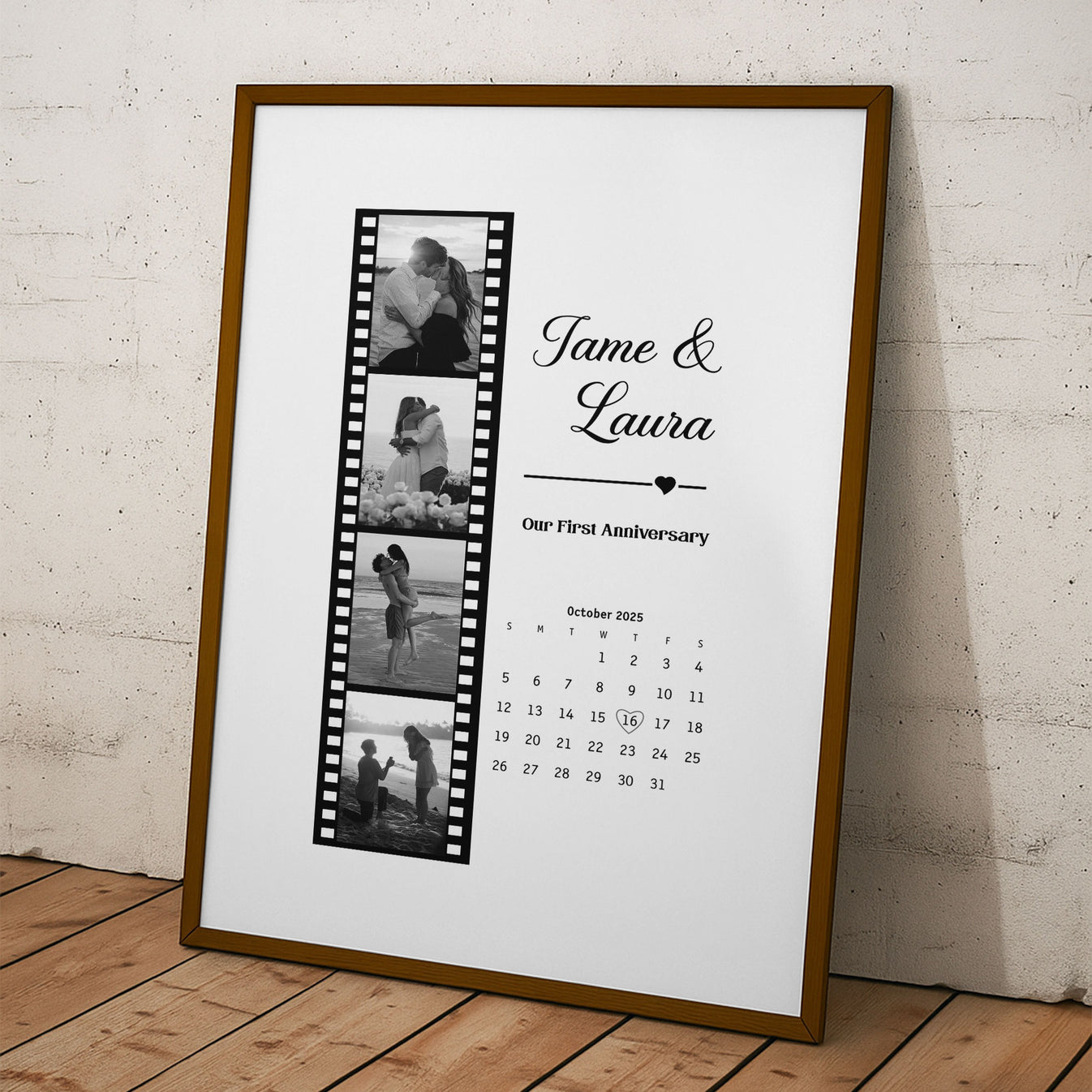 Couples Anniversary Gift Custom Photo Print With Special Date Calendar ...