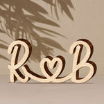 Couples Initials Sign Custom Initials Name Decors - Personalized Line Art Sculpture