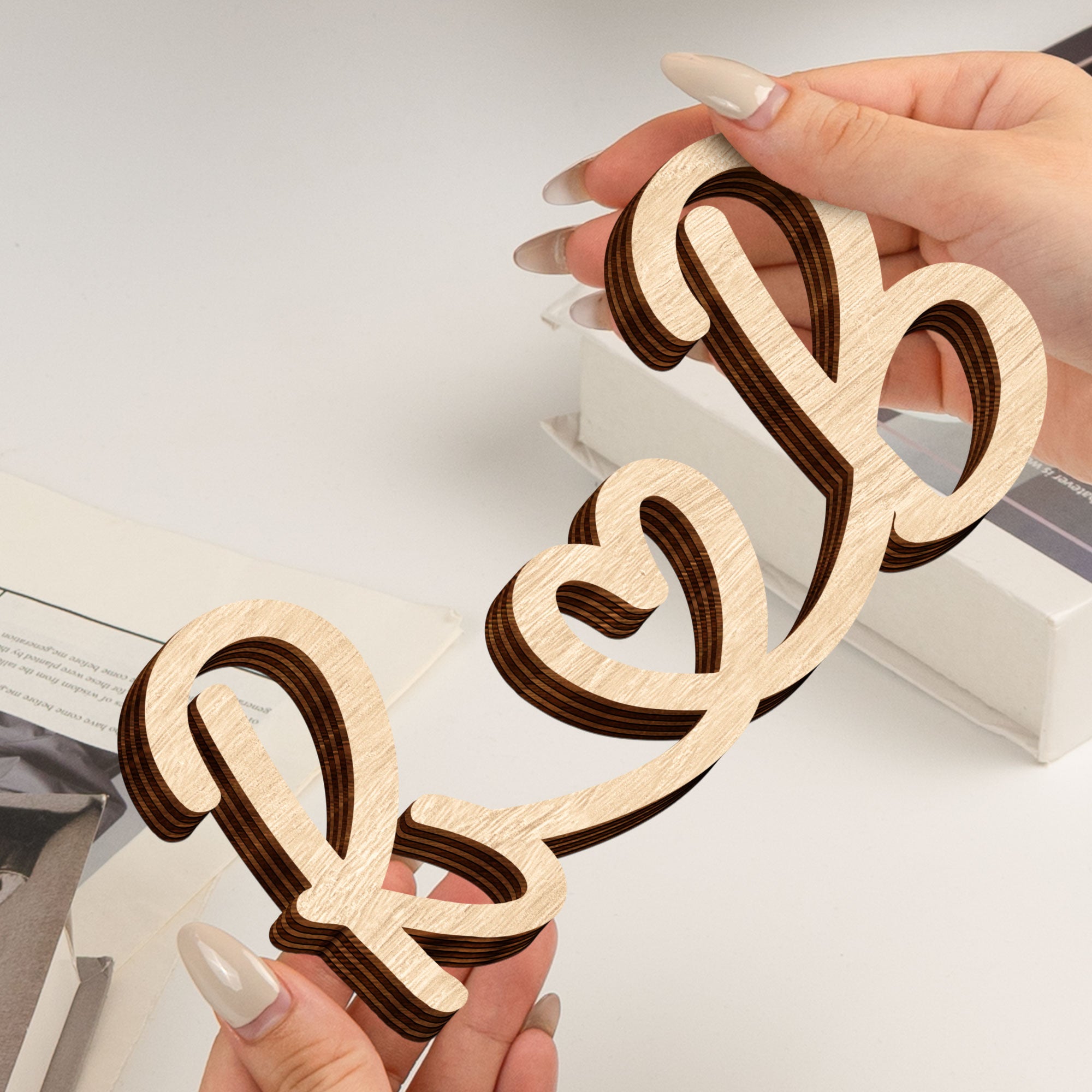 Couples Initials Sign Custom Initials Name Decors - Personalized Line Art Sculpture