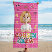 Cousin Crew Family Vacation - Personalized Quick-Dry Beach Towel