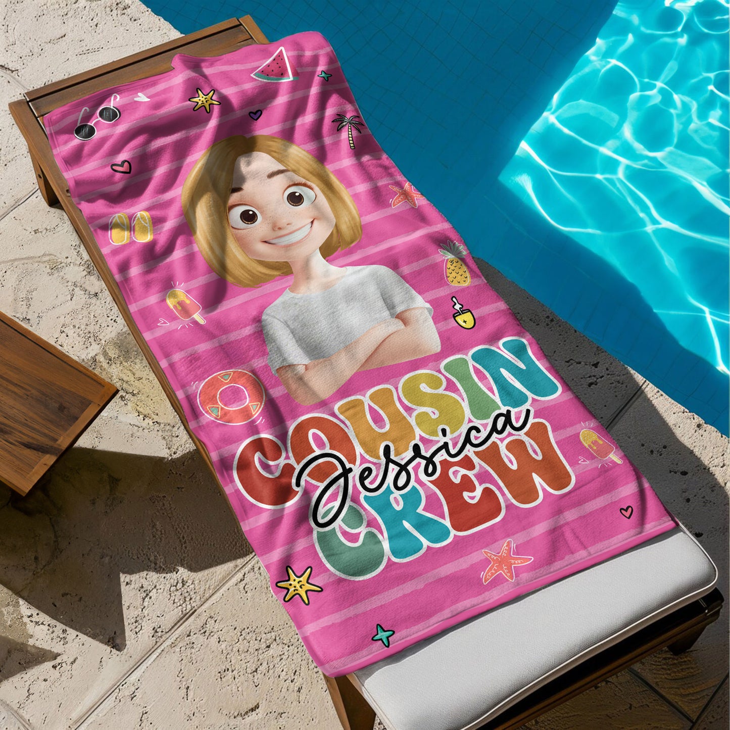Cousin Crew Family Vacation - Personalized Quick-Dry Beach Towel
