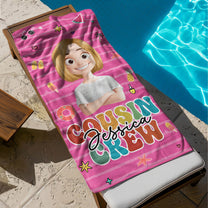 Cousin Crew Family Vacation - Personalized Quick-Dry Beach Towel