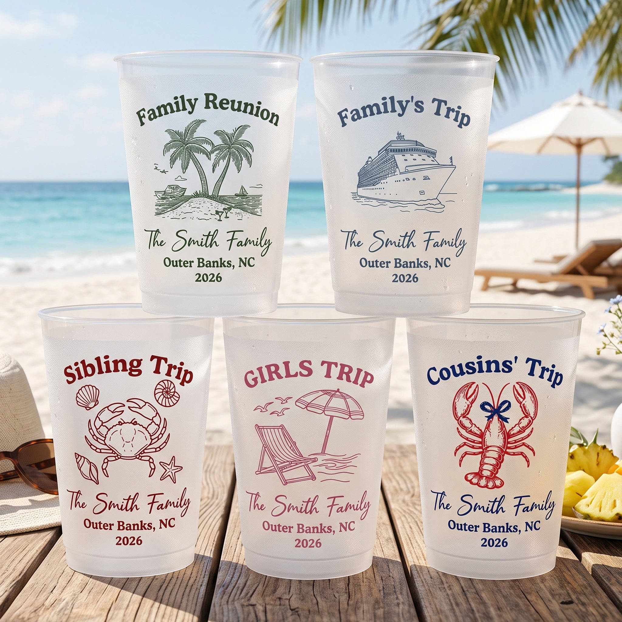 Cousins'-Trip,-Beach-Cups-For-Family-Reunions,-Girls-Weekend,-Sibling-Beach-Parties-Personalized-Cups1