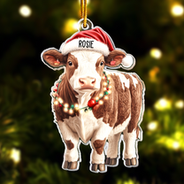 Cow Ornaments Christmas Cow Decorations Xmas Bauble - Personalized Acrylic Ornament