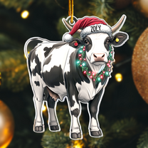 Cow Ornaments Christmas Cow Decorations Xmas Bauble - Personalized Acrylic Ornament