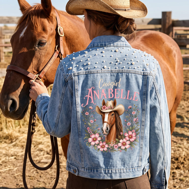 Cowgirl,-Horse-Lady-Personalized-Denim-Jacket-1