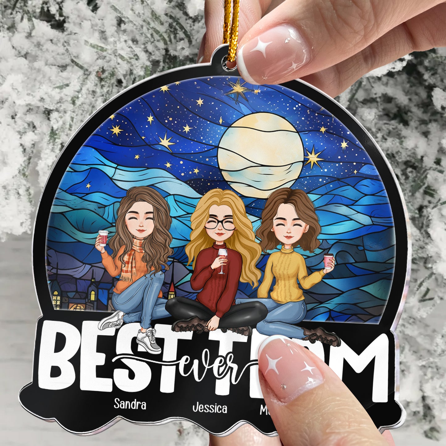 Coworker Christmas Decor Best Team Ever - Personalized Acrylic Ornament