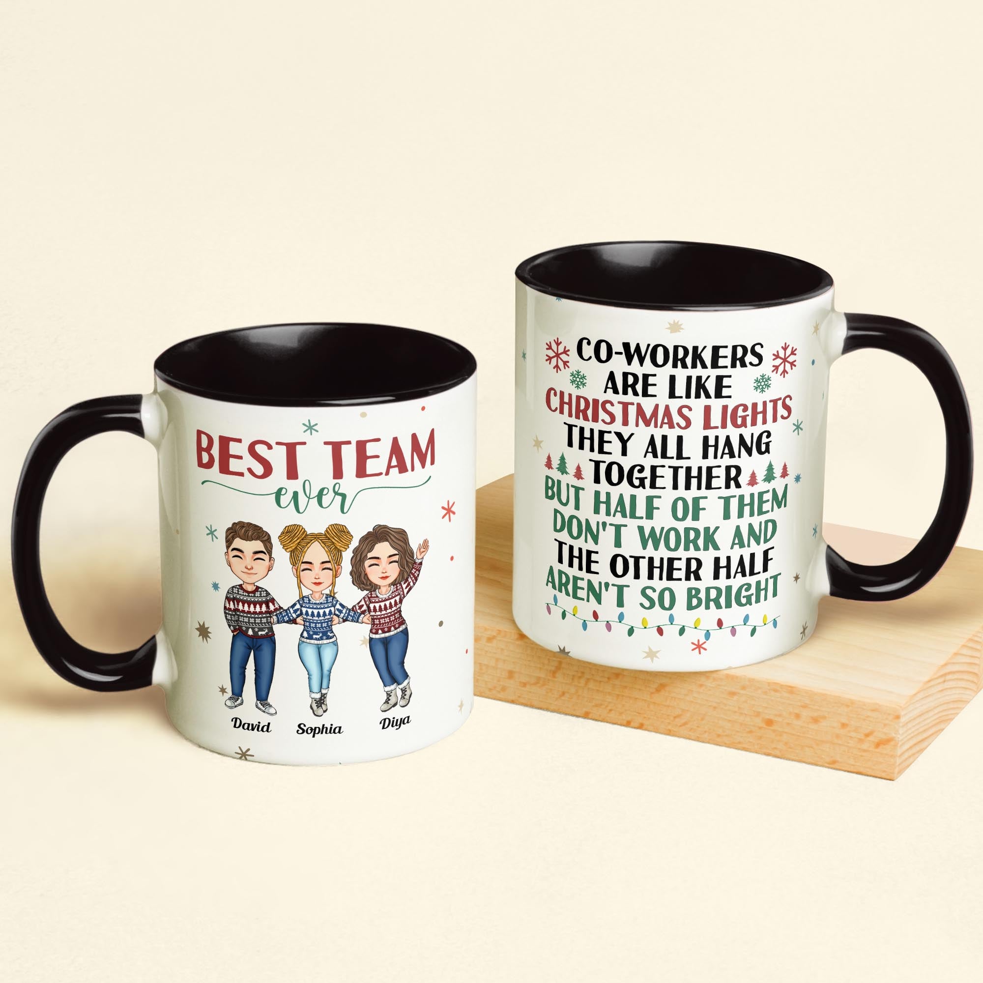 Coworkers Are Like Christmas Lights - Personalized Accent Mug
