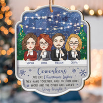 Coworkers Are Like Christmas Lights - Personalized Wooden Ornament