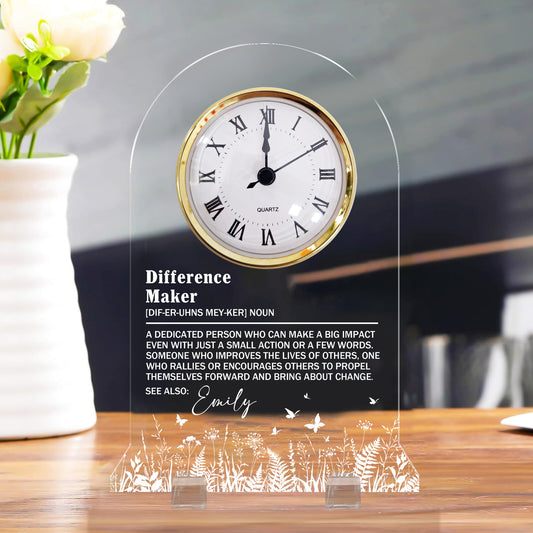 Coworkers Gift Definition Problem Solver - Personalized Acrylic Desk Clock