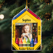 Crayon Picture School - Personalized Acrylic Photo Ornament