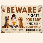 Crazy Dog Lady And Her Dogs - Personalized Metal Sign