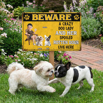 Crazy Dog Lady & Her Spoiled Rotten Dogs Live Here - Personalized Metal Sign