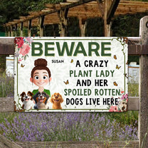 Crazy Plant Lady & Her Dogs - New Cartoon Pet - Personalized Metal Sign