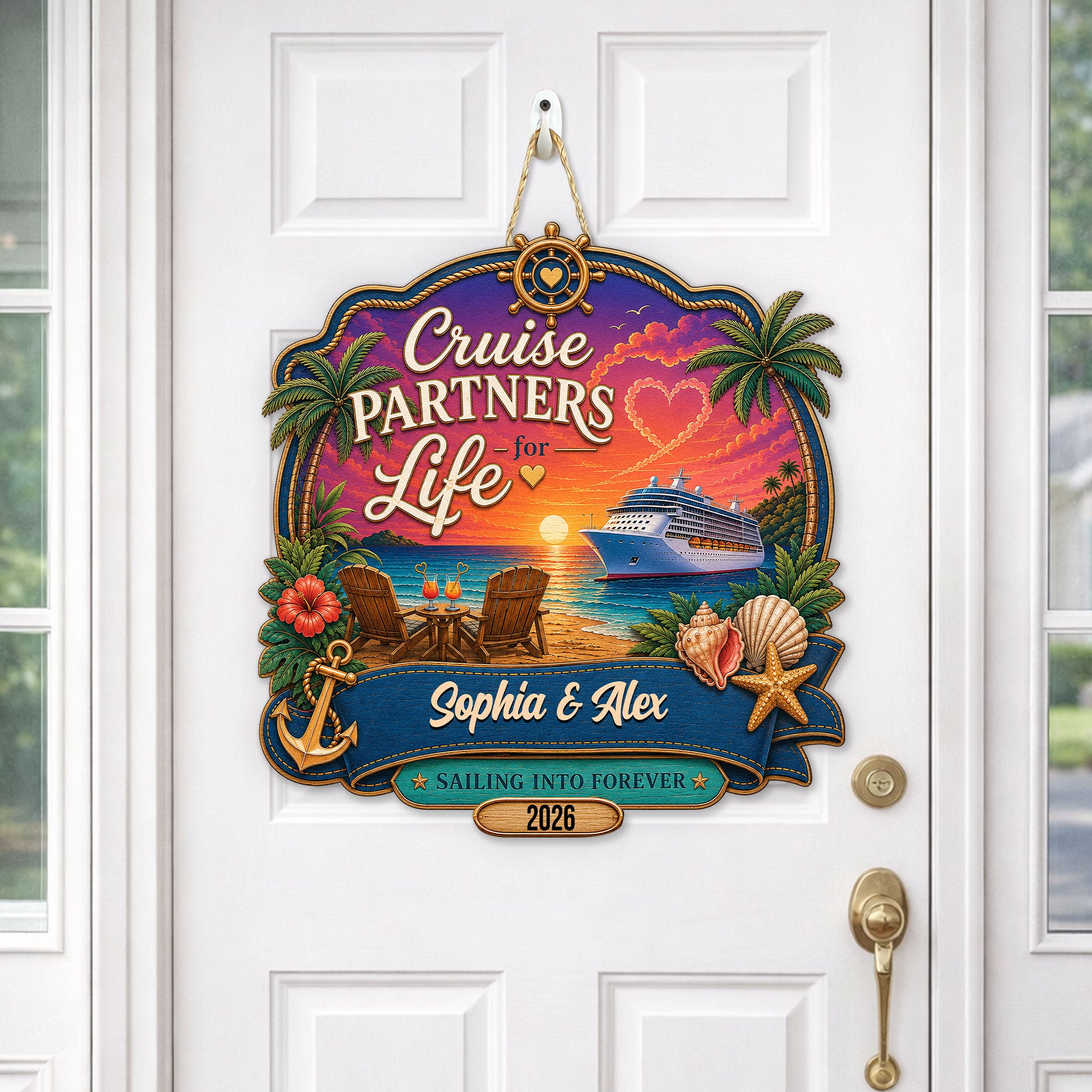 Cruise-Door-Signs-Stateroom-Decor-Cruising-Couple-Vacation,-Honey-Moon-Personalized-Wood-Sign
