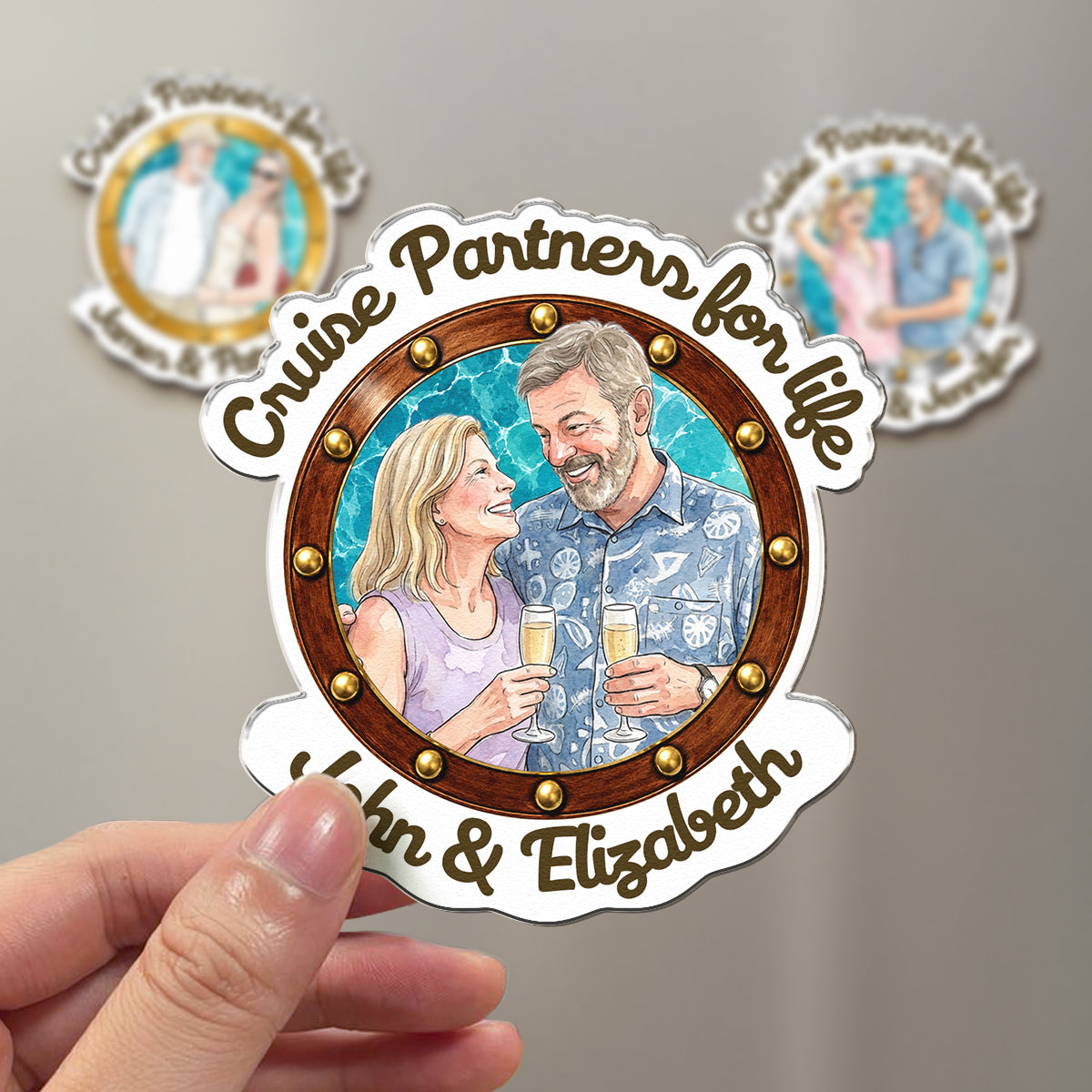 Cruise-Partners-For-Life-Custom-Couple-Photo-Watercolor-Personalized-Magnet-2