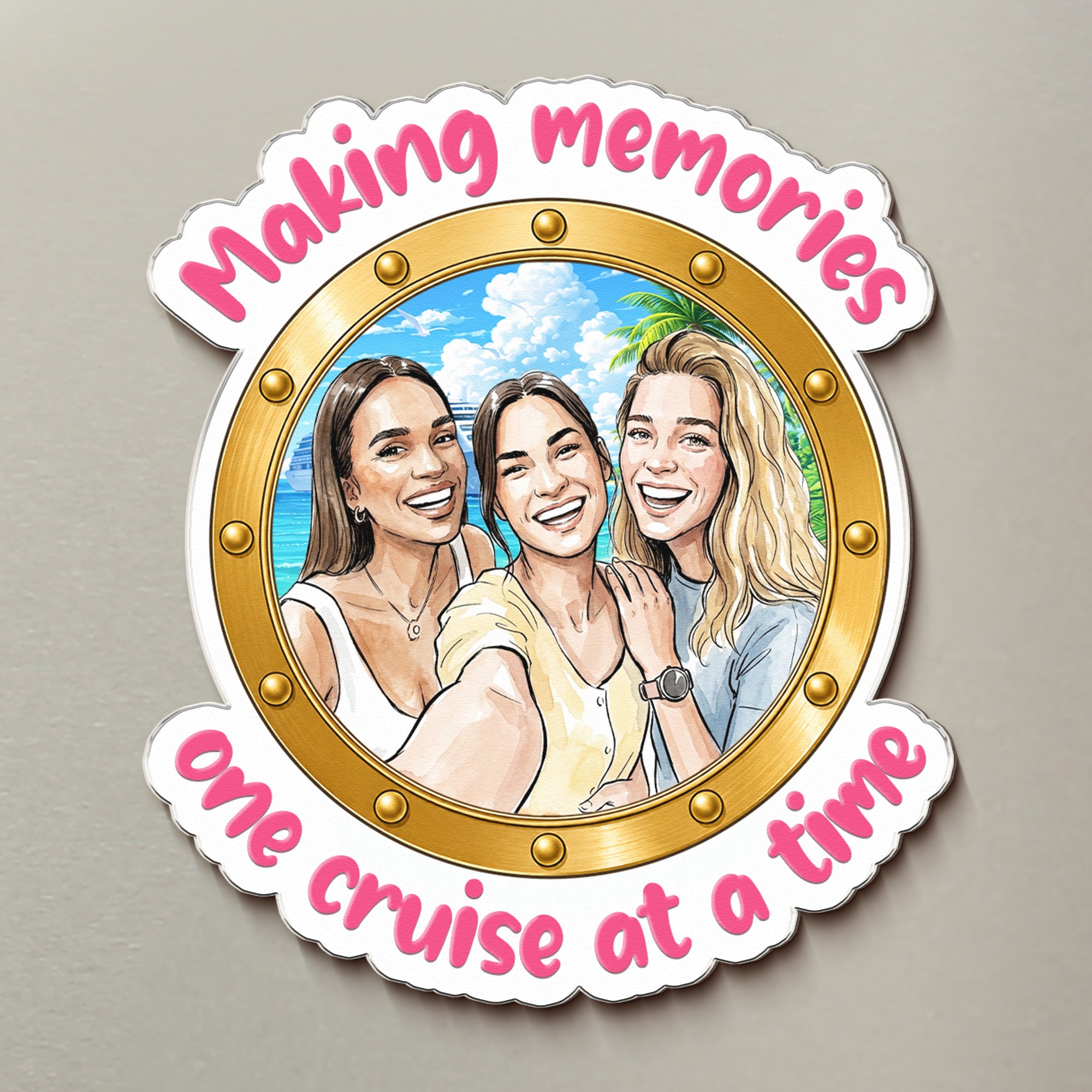 Cruising-Besties-Cruise-Door-Decor-Friendship-Summer-Gifts-Personalized-Magnet-2