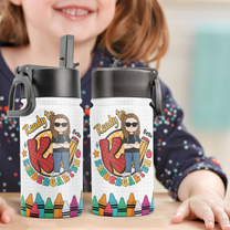Crush School - Personalized Kids Water Bottle With Straw Lid