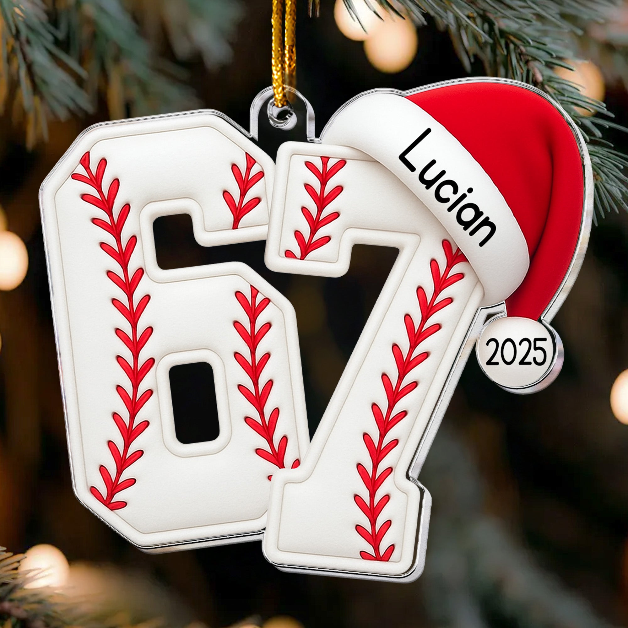 Custom 67 Six Seven Slang Meme For Sport Lovers Kids Teenagers - Personalized Acrylic Ornament
