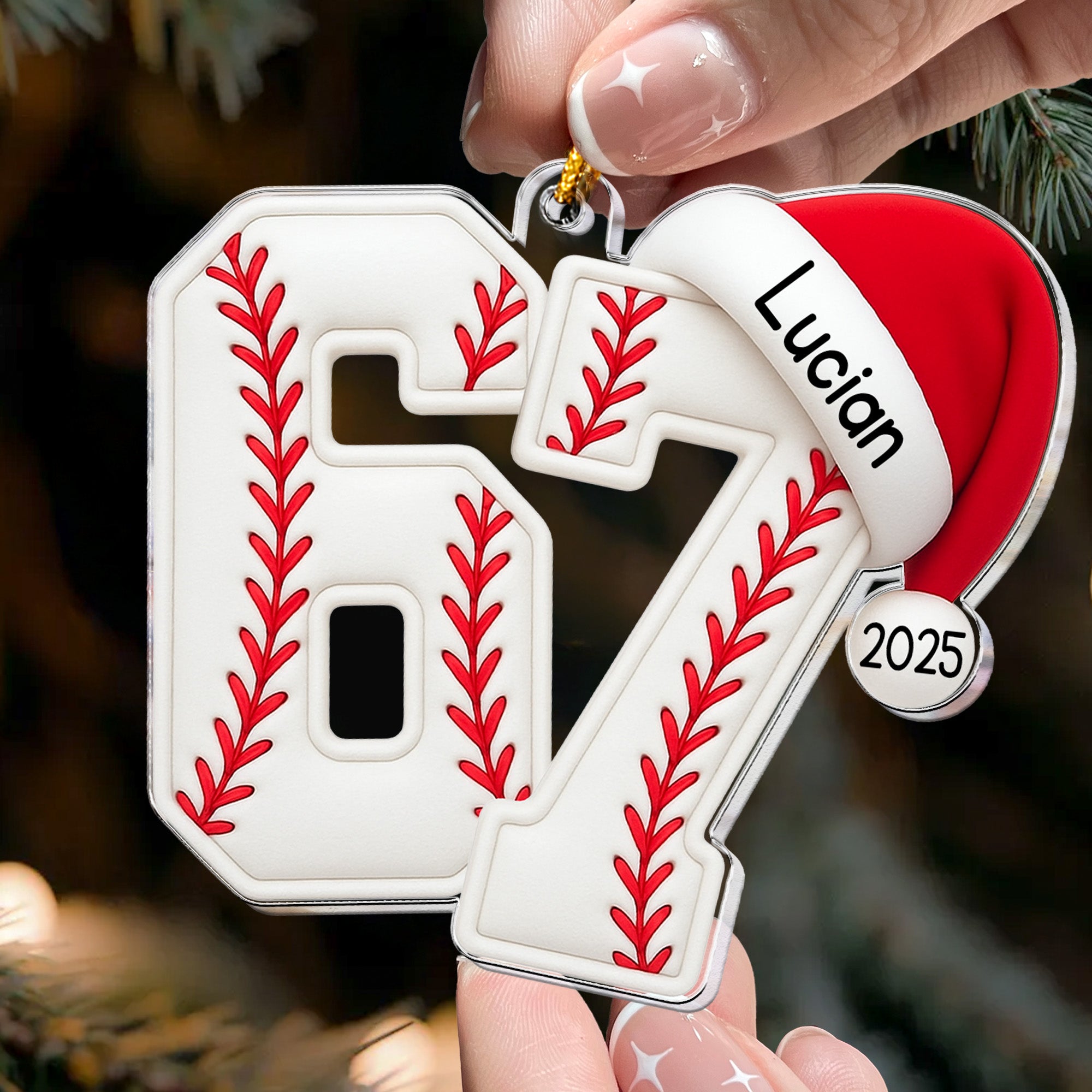 Custom 67 Six Seven Slang Meme For Sport Lovers Kids Teenagers - Personalized Acrylic Ornament