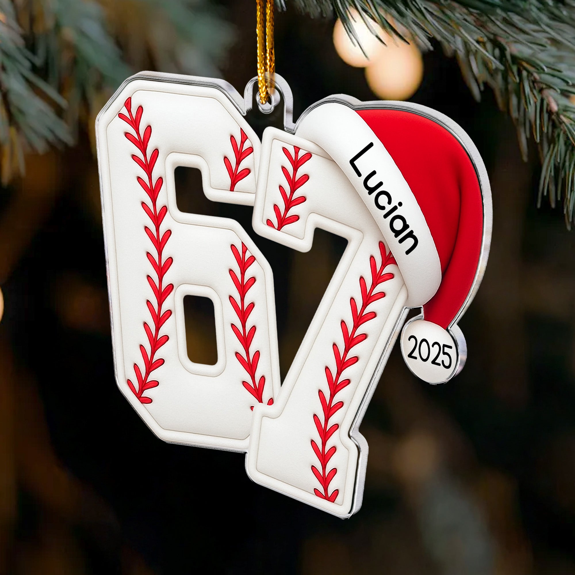 Custom 67 Six Seven Slang Meme For Sport Lovers Kids Teenagers - Personalized Acrylic Ornament