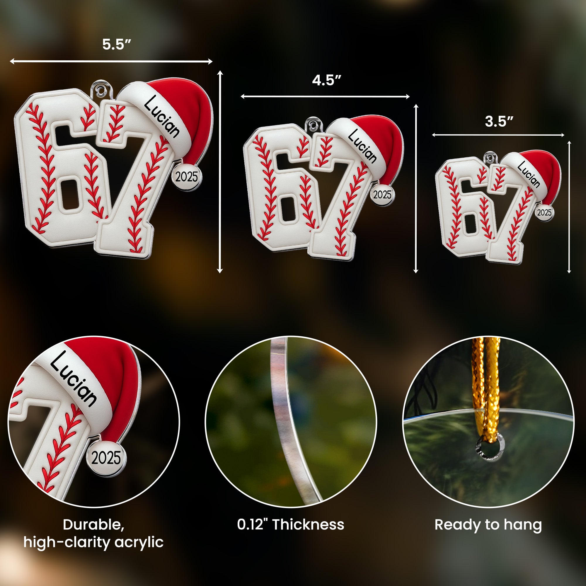 Custom 67 Six Seven Slang Meme For Sport Lovers Kids Teenagers - Personalized Acrylic Ornament