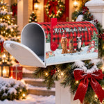 Custom Address Mailbox Covers Magnetic, Plaid Mailbox Magnet Decor, Mailbox Wrap Christmas Together - Personalized Mailbox Cover