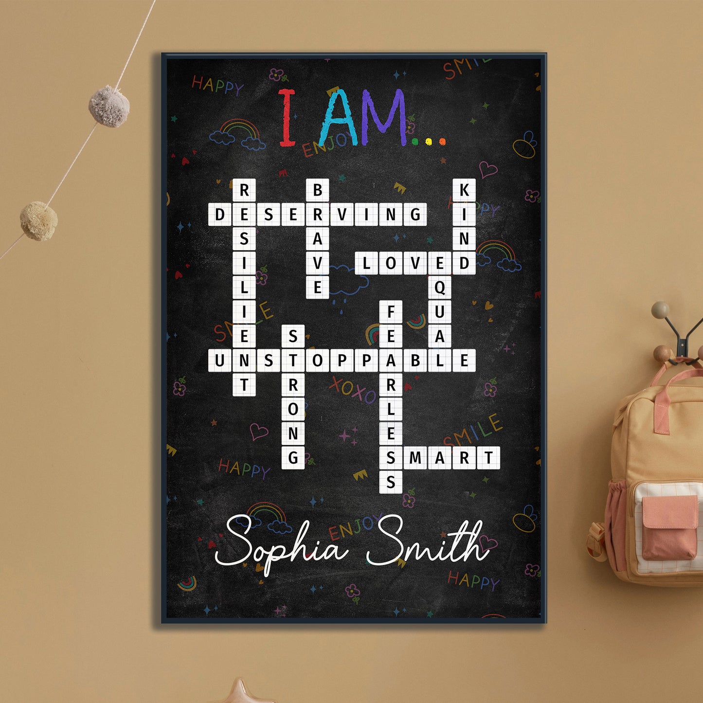 Custom Affirmation In Scrabble Style - Personalized Poster