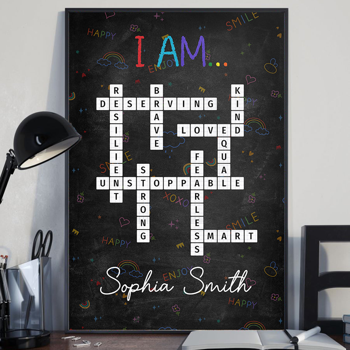 Custom Affirmation In Scrabble Style - Personalized Poster