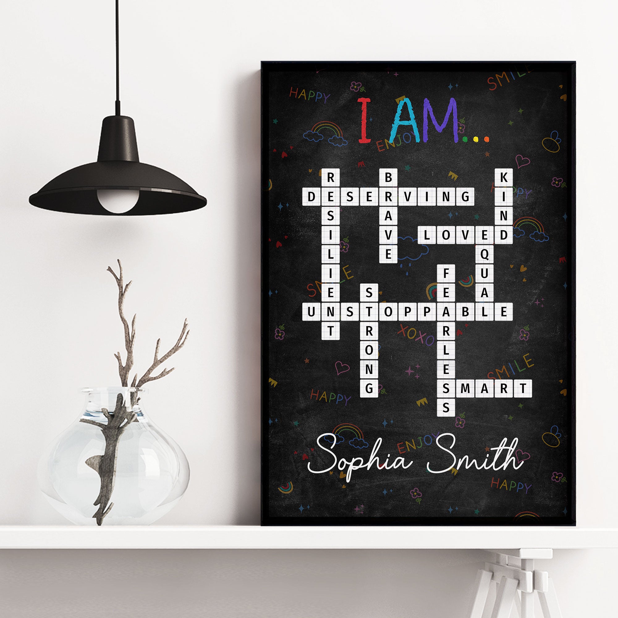 Custom Affirmation In Scrabble Style - Personalized Poster