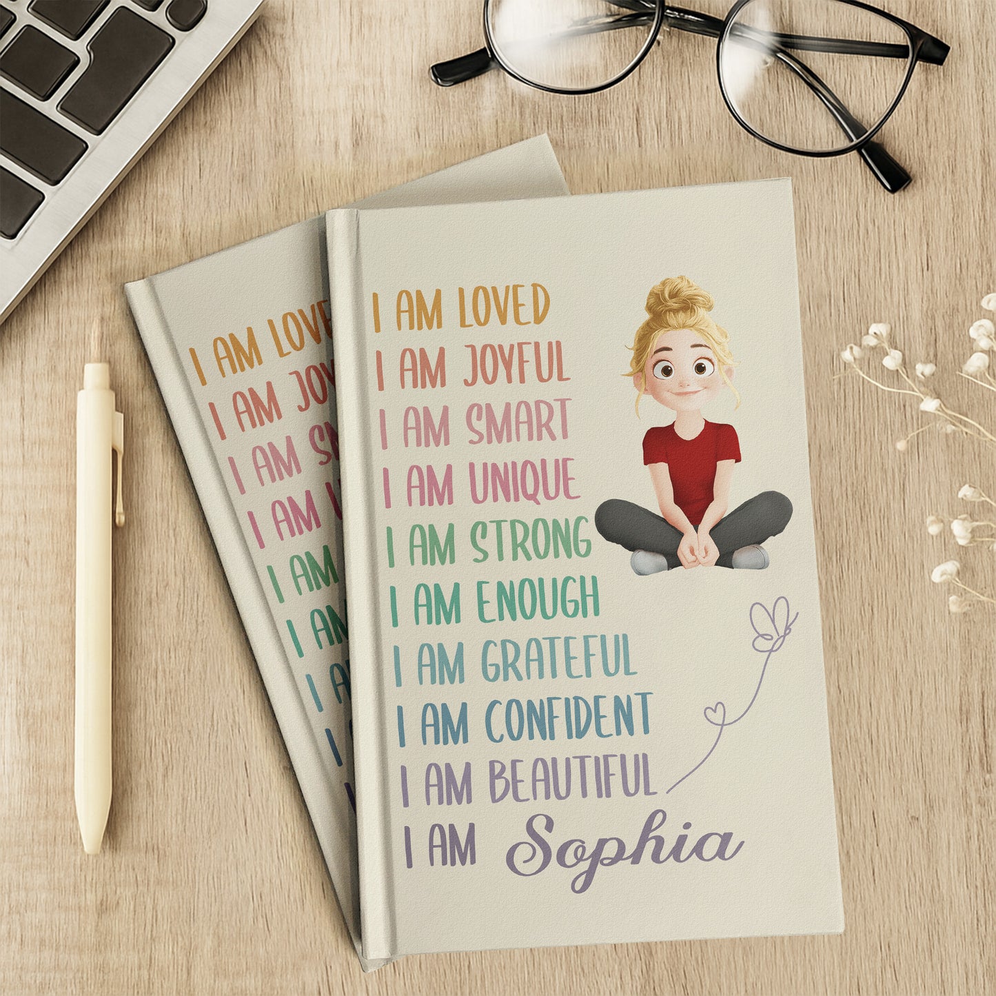 Custom Affirmations For Girl - Personalized Hardcover Journal