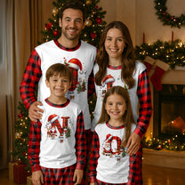 Custom Alphabet Christmas Family - Personalized Pajama Set