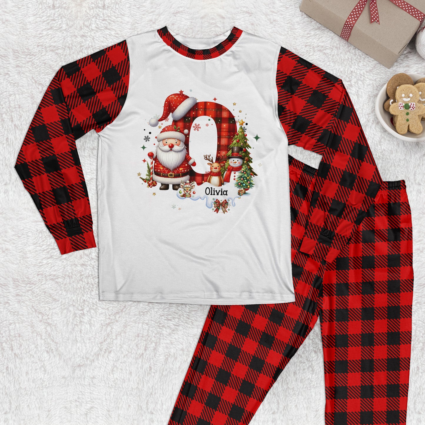 Custom Alphabet Christmas Family - Personalized Pajama Set