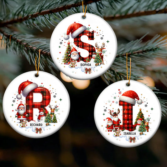 Custom Alphabet Christmas - Personalized Ceramic Ornament