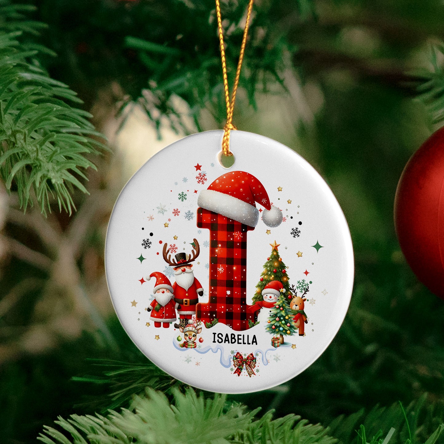 Custom Alphabet Christmas - Personalized Ceramic Ornament