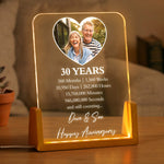 Custom Anniversary Counting Time, Custom Year For Couples, Him, Her, Parents - Personalized Night Light