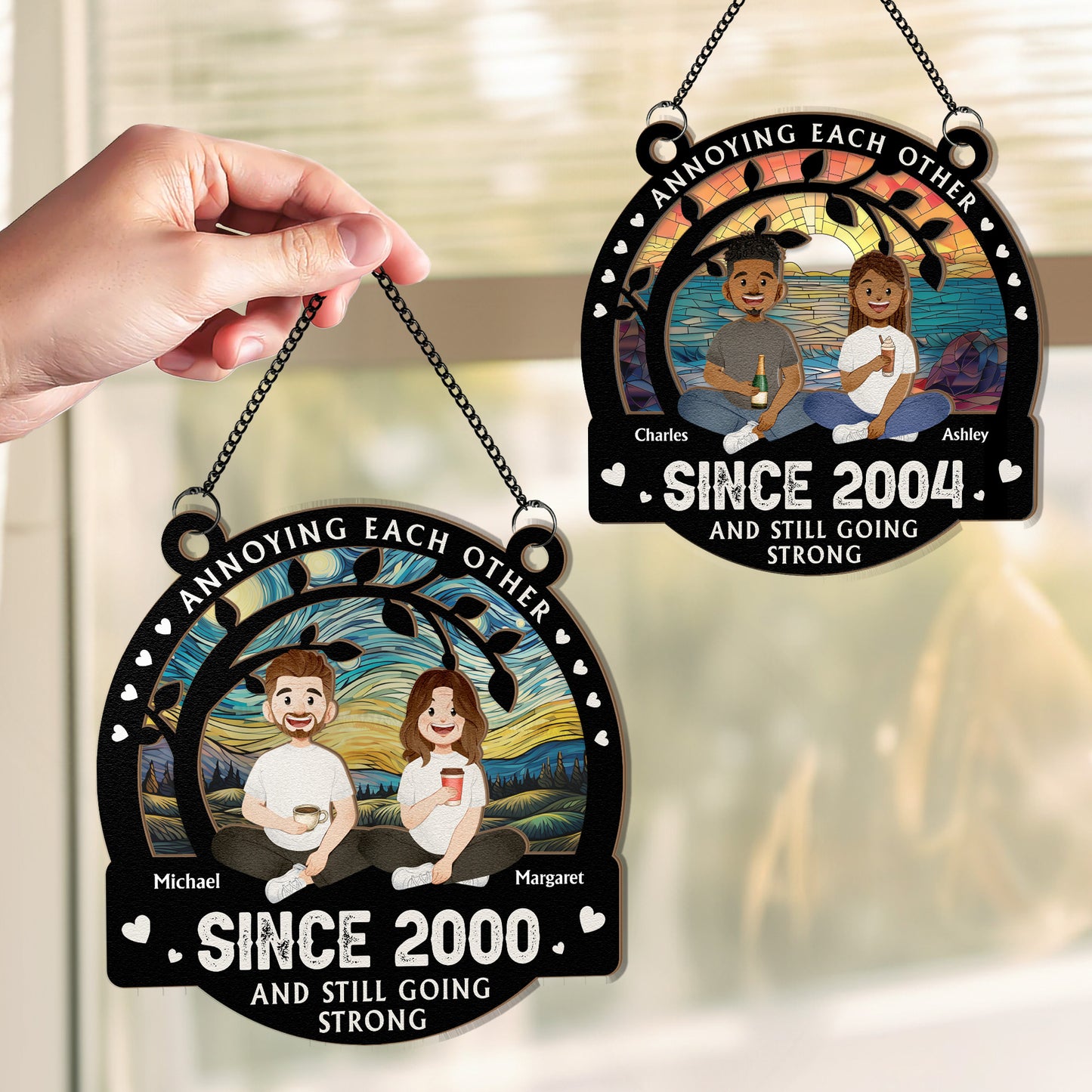 Custom Annoying Each Other Since - Personalized Window Hanging Suncatcher Ornament