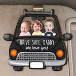 Custom Babies Face Drive Safe Daddy - Personalized Wooden Photo Car Visor Clip