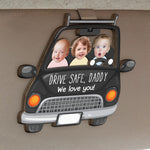 Custom Babies Face Drive Safe Daddy - Personalized Wooden Photo Car Visor Clip