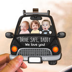 Custom Babies Face Drive Safe Daddy - Personalized Wooden Photo Car Visor Clip