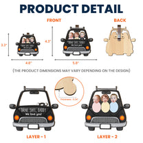 Custom Babies Face Drive Safe Daddy - Personalized Wooden Photo Car Visor Clip