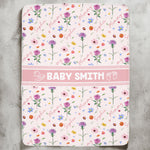 Custom Baby And Mom Name Birthday Flower - Personalized Blanket