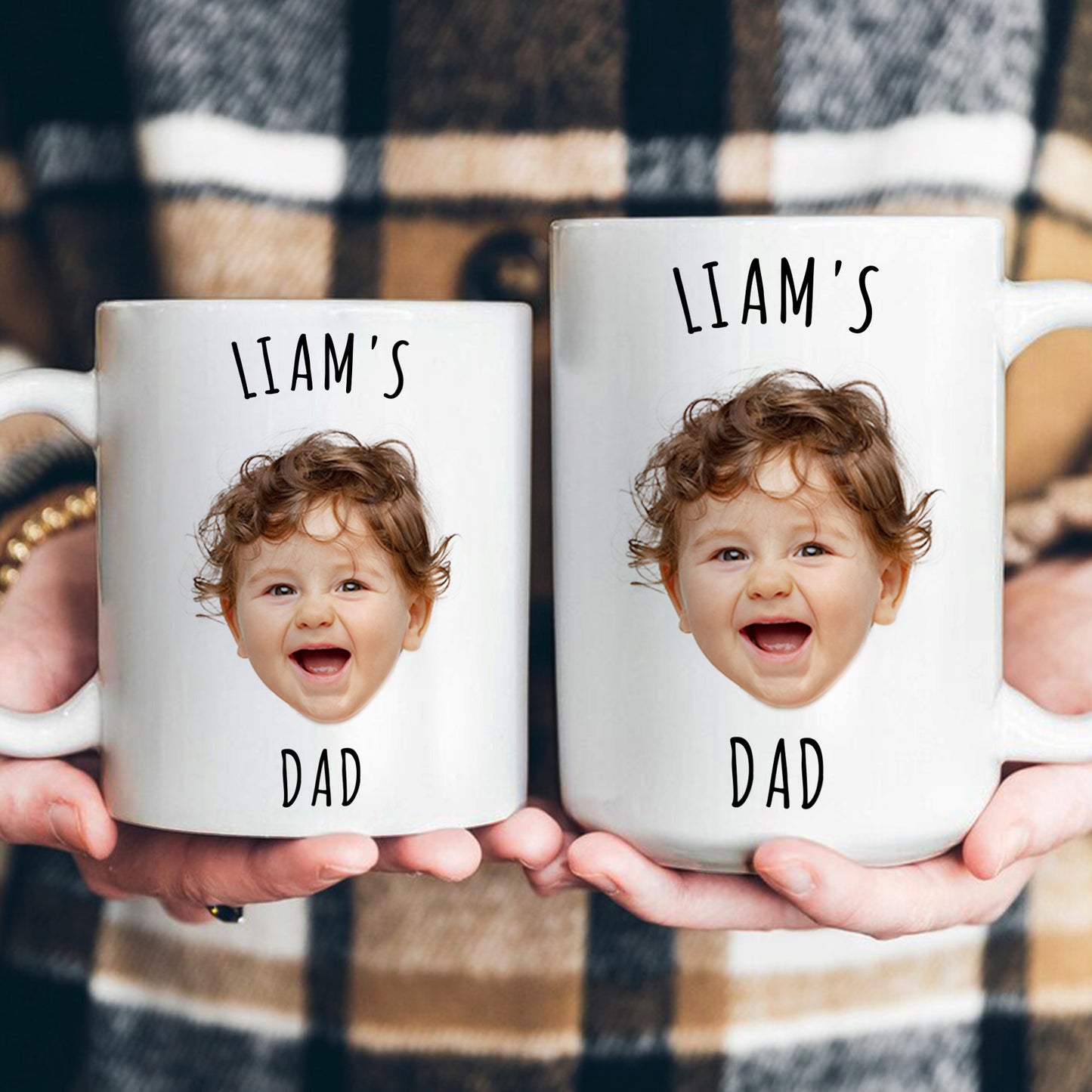 Custom Baby Face Gift For Family Mom Dad Grandparents - Personalized Photo Mug