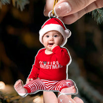 Custom Baby Kid Photo Christmas Keepsake - Personalized Acrylic Photo Ornament