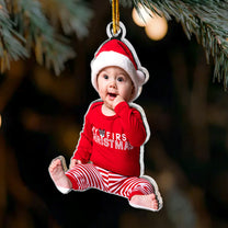 Custom Baby Kid Photo Christmas Keepsake - Personalized Acrylic Photo Ornament