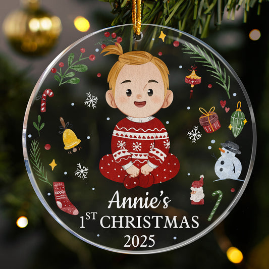 Custom Baby's First Christmas Ornament - Personalized Acrylic Ornament