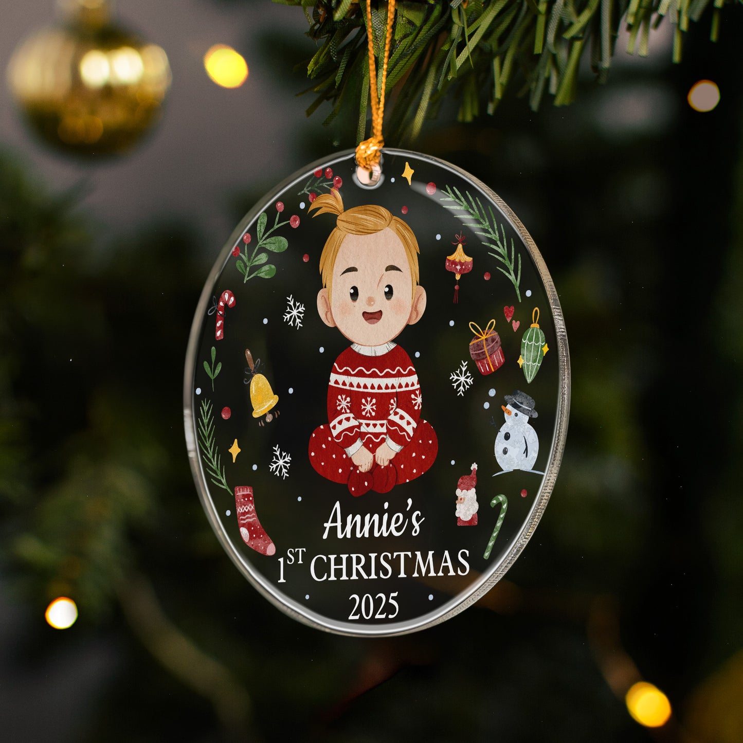 Custom Baby's First Christmas Ornament - Personalized Acrylic Ornament