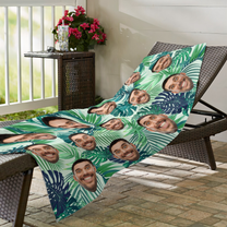 Custom Beach Towel With Face For Friends, Family - Personalized Photo Beach Towel