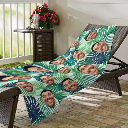Custom Beach Towel With Face For Friends, Family - Personalized Photo Beach Towel