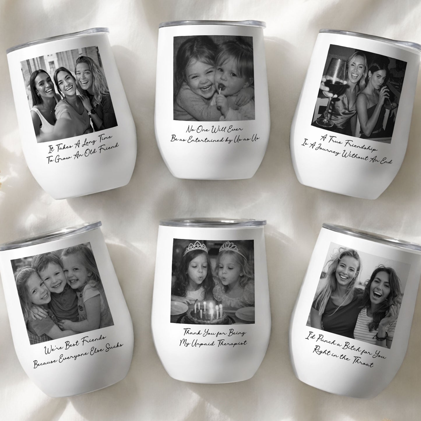 Custom Bestie Photo For Best Friend Friendship Thank You Gifts - Personalized Wine Tumbler